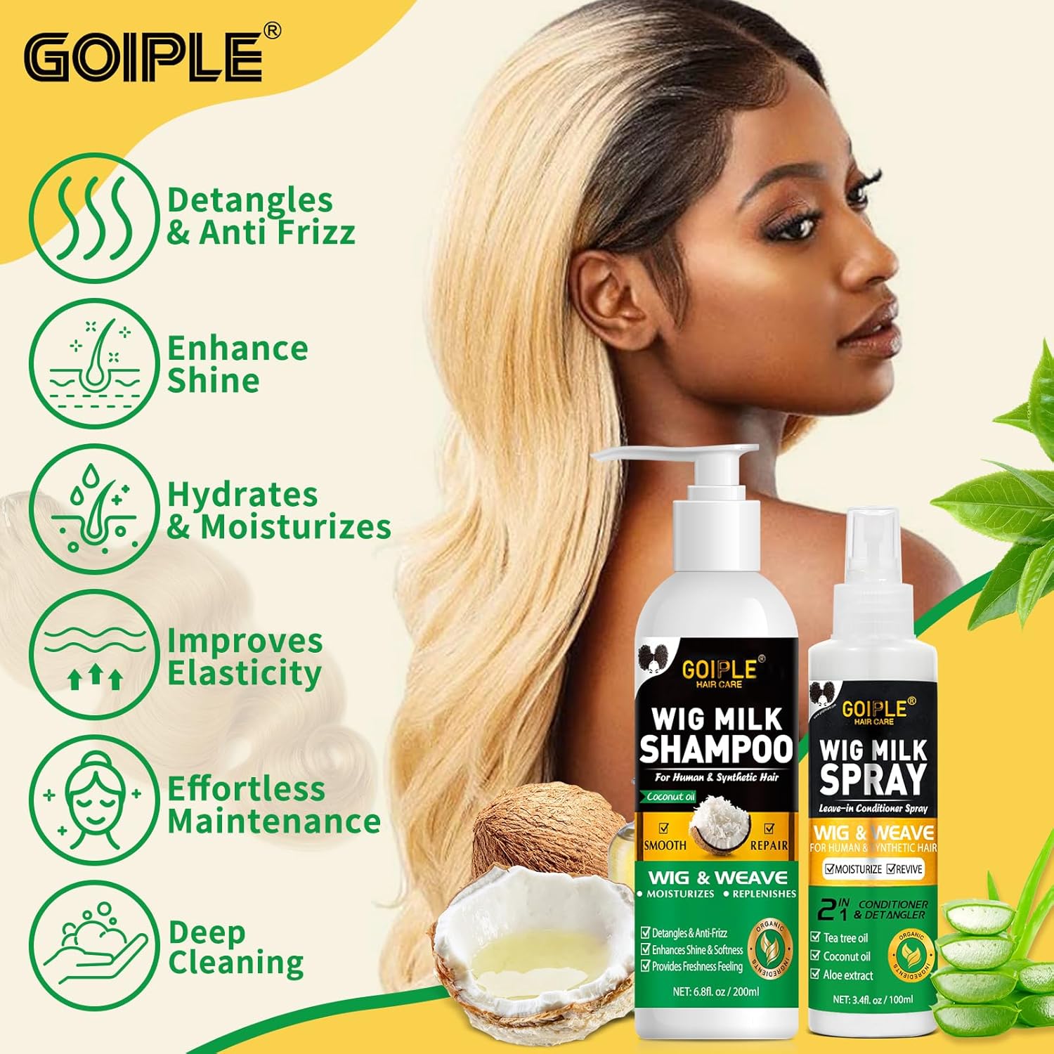 GOIPLE 3 in 1 Wig Care Kit wit - огляд і ціна Hair Care Kit