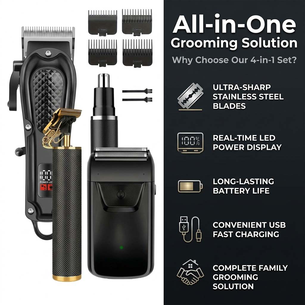 4 in 1 Men's Hair Clipper Set, - огляд і ціна Hair Care Barber
