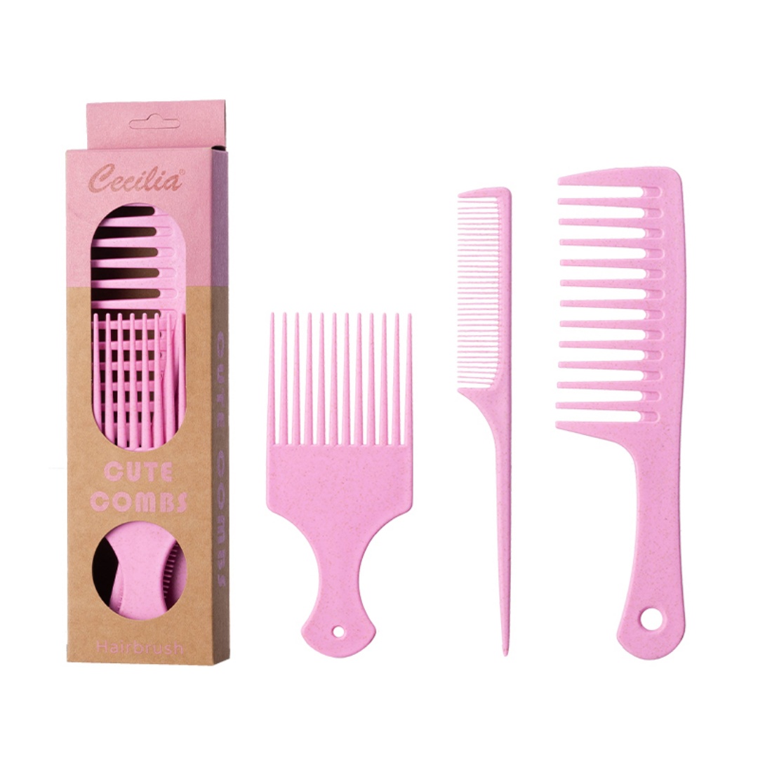 3 Pack Hair Combs Set, Wheat S - огляд і ціна Afro Pick Comb